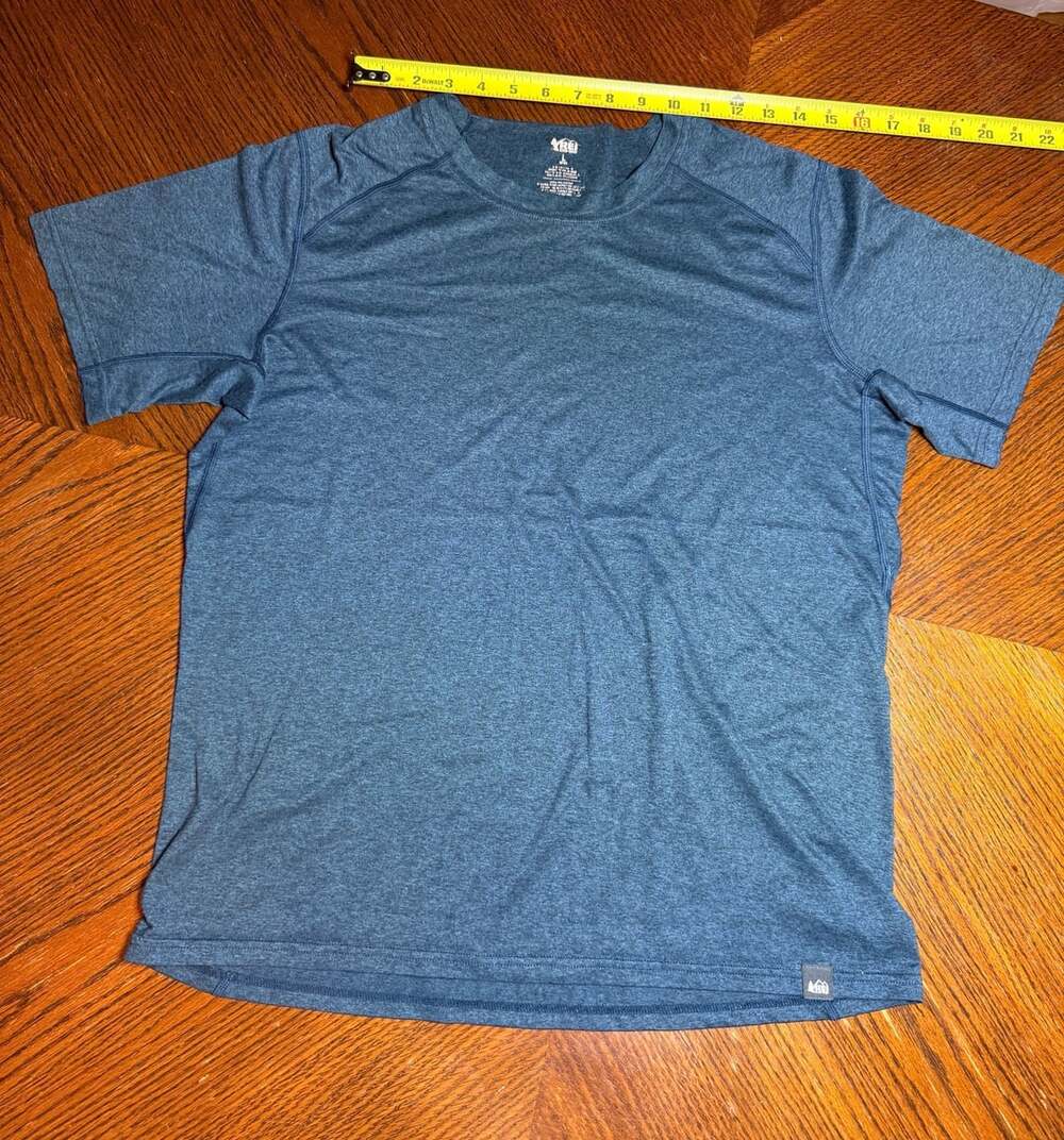 REI Co-op Athletic T-Shirt Size L Blue Heather Short Sleeve